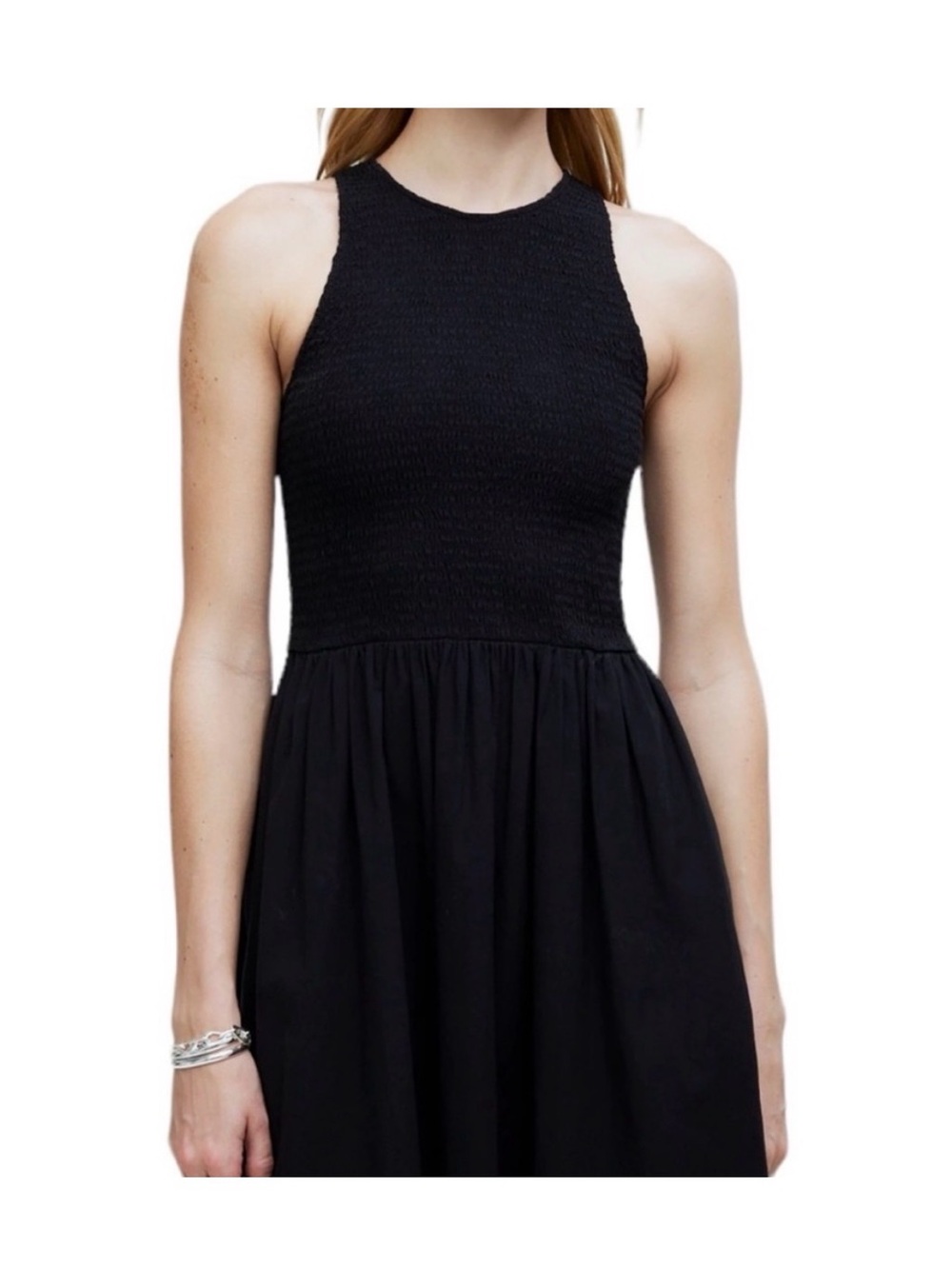 Madewell NWT Melody Midi Dress in True Black - Picture 3 of 8